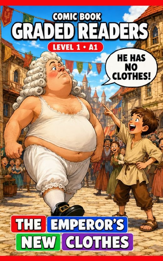 Cover of The Emperor's New Clothes – A1 English comic book graded reader